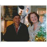 Stunning Burt Kwouk Jane Freeman Last Of The Summer Wine hand-signed 10x8 photo. This beautiful