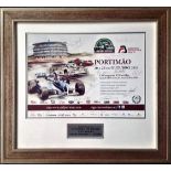 Motor Racing multisigned 2011 Portimao Algarve Historic Car Festival promotional flyer. Signed by