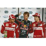 Felipe Massa and Alonso signed 12x8 colour photo. Good condition. All signed items come with our