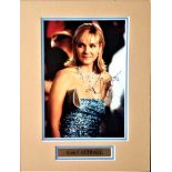Kim Cattrall signed 12x8 colour photo. Mounted to approx. size 16x12. Good condition. All signed