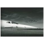 Concorde photo signed by Captain Peter Baker 10 x 8 size. Good condition. All signed items come with