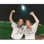 David Platt and Paul Gascoigne signed 10x8 colour photo in England strip. Good condition. All signed