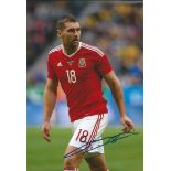 Sam Vokes Burnley Signed Wales 8x12 Photo. Good condition. All signed items come with our