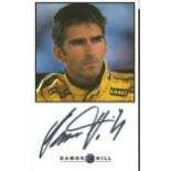 Damon Hill Signed Formula One Promo Photo. Good condition. All signed items come with our