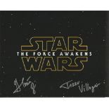 Gloria Garcia signed 10x8 colour photo of Star Wars - the force awakens logo. Good condition. All