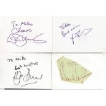 Comedians signed 6x4 white index card collection. 14 cards. Dedicated to Mike/Michael. Signatures