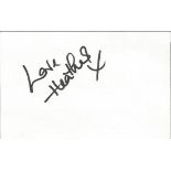 Heather Small signed 6x4 white index card. English soul singer, best known for being the lead singer