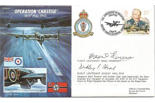 Double Dambusters signed Joint Services Cover JS 50/43/5. Operation Chastise, 16/17 May 1943.