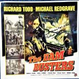 Richard Todd signed The Dambusters movie poster. Slight bend to top left hand corner. Good