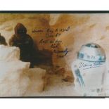 Kenny Baker and Hal Walmsley signed10x8 Star Wars photo. Both have added their character name to