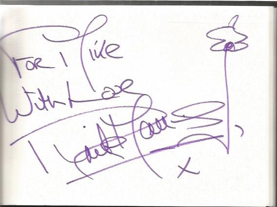 Autograph book containing 6x4 signed white cards. 30+ signatures. Dedicated to Mike/Michael. On