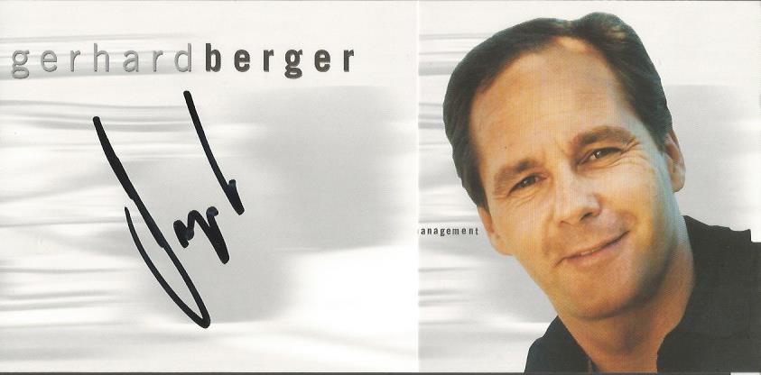 Gerhard Berger Signed Formula One Photocard. Good condition. All signed items come with our
