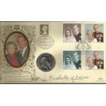 Royal Golden wedding signed FDC PNC. 1 £5 coin inset. Signed Mountbatten of Burma 15/11/1997