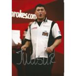 Mensur Suljovic Signed Darts 8x12 Photo. Good condition. All signed items come with our