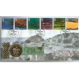 Giants Causeway coin FDC PNC. 1 25 ecu coin inset. 16/3/2004 Bushmills Northern Ireland. Good