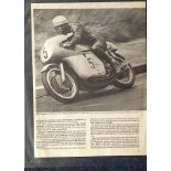 Mike Hailwood signed magazine page 10x8 signed in ink on photo. Mike Hailwood was a British Grand