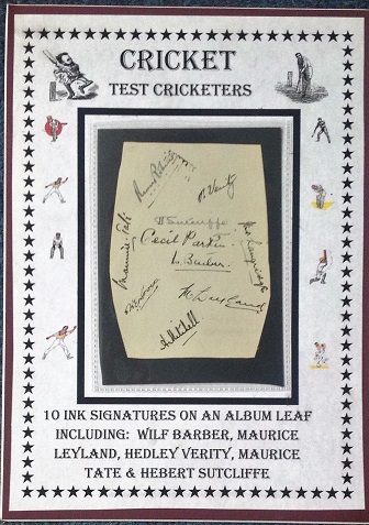 Test Cricketers signature piece 12x8 including 10 ink signatures on album leaf. Signatures include