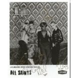 All Saints signed 10x8 b/w photo. British girl pop group. Good condition. All signed items come with