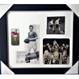 Busby Babe Roger Byrne 15x14 Framed signature piece including photos of him in action for England