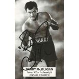 Barry McGuigan signed 6x3 b/w photo. Irish retired professional boxer and current boxing promoter.