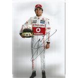 Sergio Peraz signed 12x8 colour photo. Mexican racing driver, currently driving in Formula One for