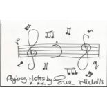 Sue Nicholls signed 8x5 music note doodle. Plays Audrey Roberts in Coronation Street. Good