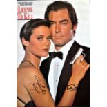 Timothy Dalton and Carey Lowell signed Licence to Kill poster. Good condition. All signed items come