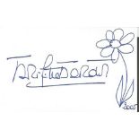 Brigitte Bardot signed white card with flower doodle. Comes with 10x8 b/w photo. Good condition. All