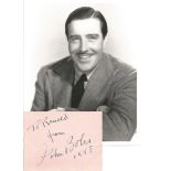 John Boles signed album page with 10x8 b/w photo. American actor best known for playing Victor