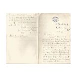 Francisco Berger signed 2 page letter 1896 on Philharmonic Society letterhead. Good Condition. All