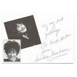 Sandra Graham signed 6x4 white card. Dedicated. Opera singer. Good Condition. All signed items