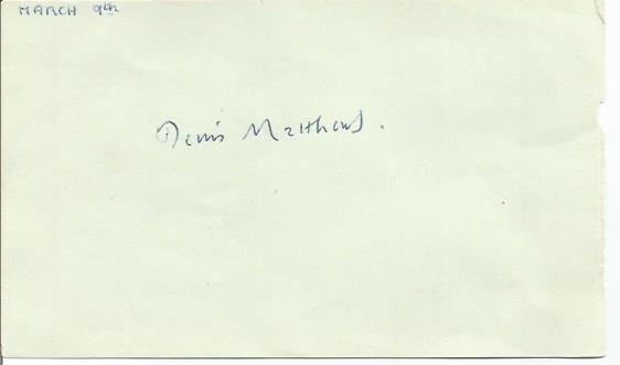 Pianist Denis James Matthews signed autograph album page. Studied at the Royal Academy of Music.