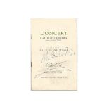 Sir John Barbirolli and Laurence Turner signed to from of Halle Orchestra Concert programme. Good