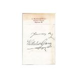 Wilhelm Gantz signed white page pf personal stationary, scruffy to edge not affecting autograph.