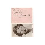 Gertrude Lawrence signed autograph album page with unsigned 6 x 4 vintage portrait photo. English