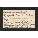 Helene Girardi Odilon signed note on business card. Helene Odilon started as an actress in Chemnitz,