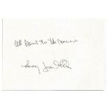 Leroy Jenkins signed 6x4 white card. March 11, 1932, February 24, 2007 was an American composer