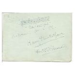 Harry Plunket Greene and Harold Samuel signed autograph album page with music score. Harry Plunket