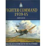 Multi Signed Fighter Command 1939 45 hardback book by David Oliver. 9 signatures on inside page