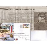 Colonel Patrick Anthony Porteous VC JS50/45/12F FDC Victory in Europe 8 May 1945. Signed by Dieppe