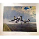 RAF aviation coloured print. 32x26 Coloured Print Thunder and Lightnings by the artist Gerald