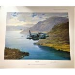 RAF aviation coloured print.32x26 Coloured print by the artist Gerald Coulson Thunder in the