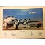 World war 2 aviation print.16X12 coloured print Shackletons signed by the artist Keith Woodcock. The