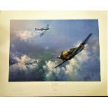 World war 2 aviation print.30x23 Coloured Print the Straggler by the artist Frank Wootton Signed