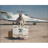 Bill Dana US test pilot signed 10 x 8 colour photo in front of X24b aircraft with plaque which reads