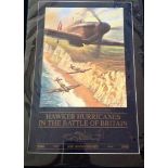 World war 2 battle of Britain aviation print.32x22 coloured mounted print. War in the air collection