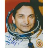 Valery Bykovsky Vostok 5 Russian Cosmonaut signed colour 10 x 8 portrait photo, inscribed with all