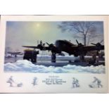 World war 2 aviation print.16x12 coloured print Halifaxes W.C E.C Turner 550&100 squadrons RAF by