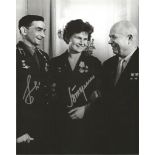 Valentina Tereshkova, 1st Woman in space and Valery Bykovsky Vostok 5 Russian Cosmonaut signed 10