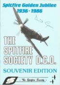 Bill Green WW2 BOB pilot signed Spitfire Golden Jubilee booklet. Spitfire Society Souvenir